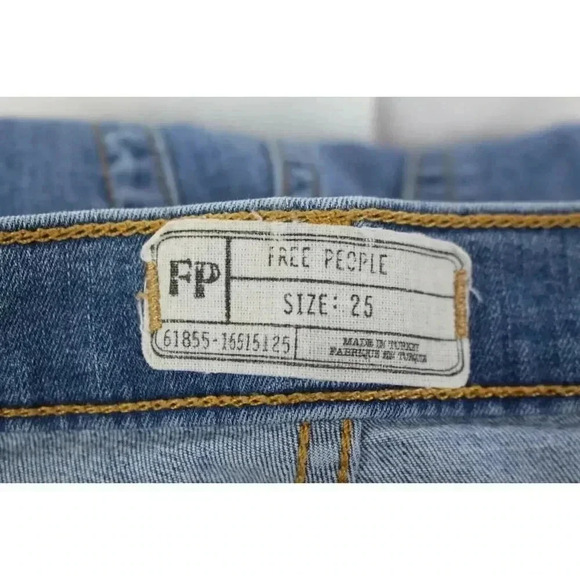 Free People Women's Distressed Busted Knee High-Rise Skinny Jeans Size 25 - Picture 6 of 6